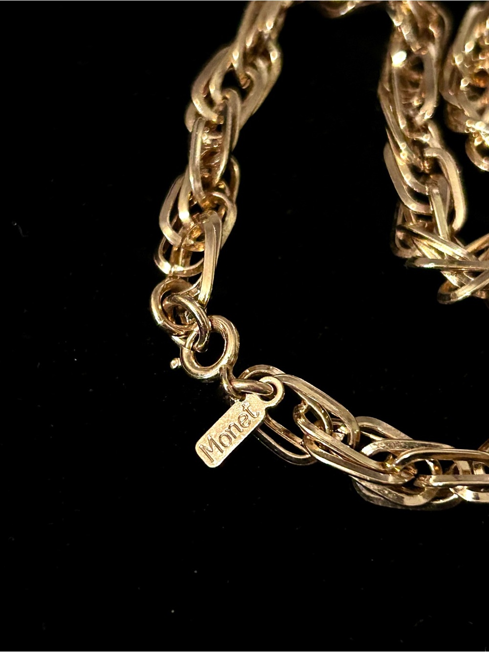 Vintage Monet 54 Inch Gold Tone Rope Chain Necklace, Long Monet Necklace, Monet - Picture 5 of 6